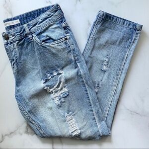 Factorie Light Wash Distressed Boyfriend Jeans Size 8